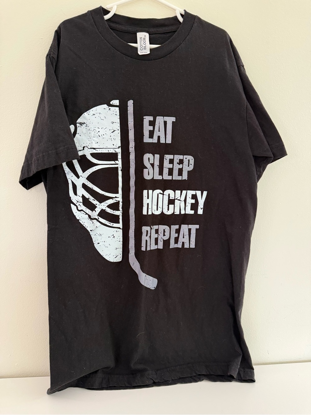 Men's Black 'Eat Sleep Hockey Repeat' Graphic Tee